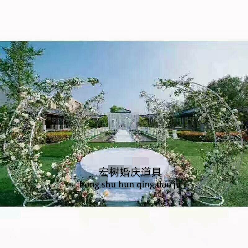 Hongshu Wedding props: Wedding venue decoration with ox horn iron art gates Specification image