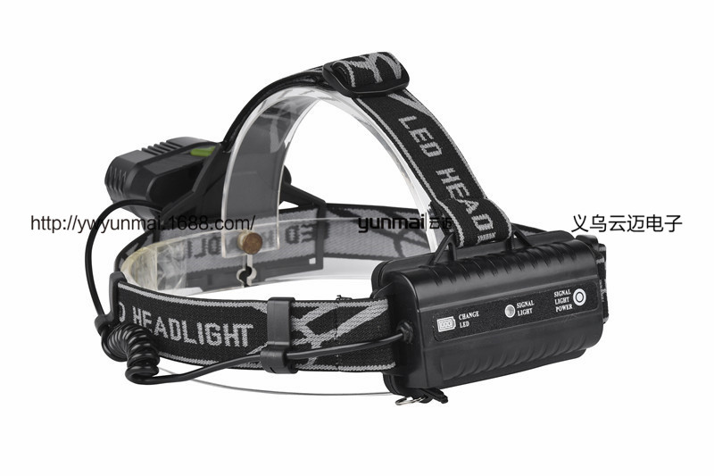 5LED强光头灯 3T6+2XPE蓝光多功能夜钓灯 矿灯细节图
