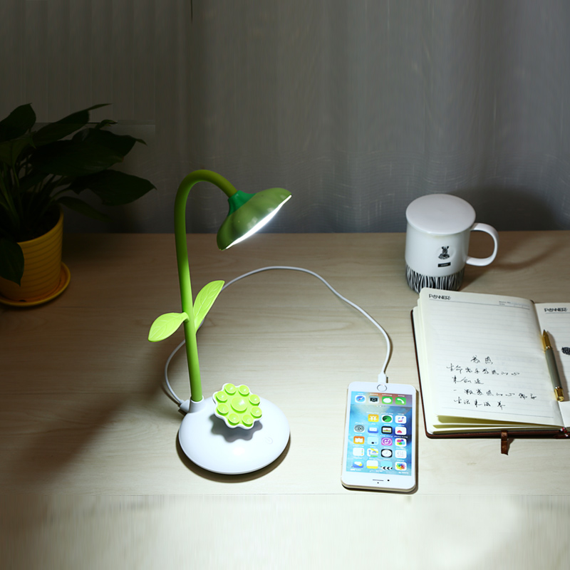 Charging touch bedside LED sunflower phone stand, learning power bank, eye-protecting desk lamp, bedroom Specification image