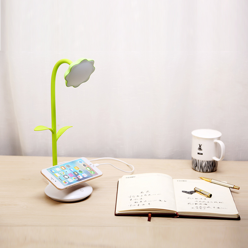 Charging touch bedside LED sunflower phone stand, learning power bank, eye-protecting desk lamp, bedroom details Picture