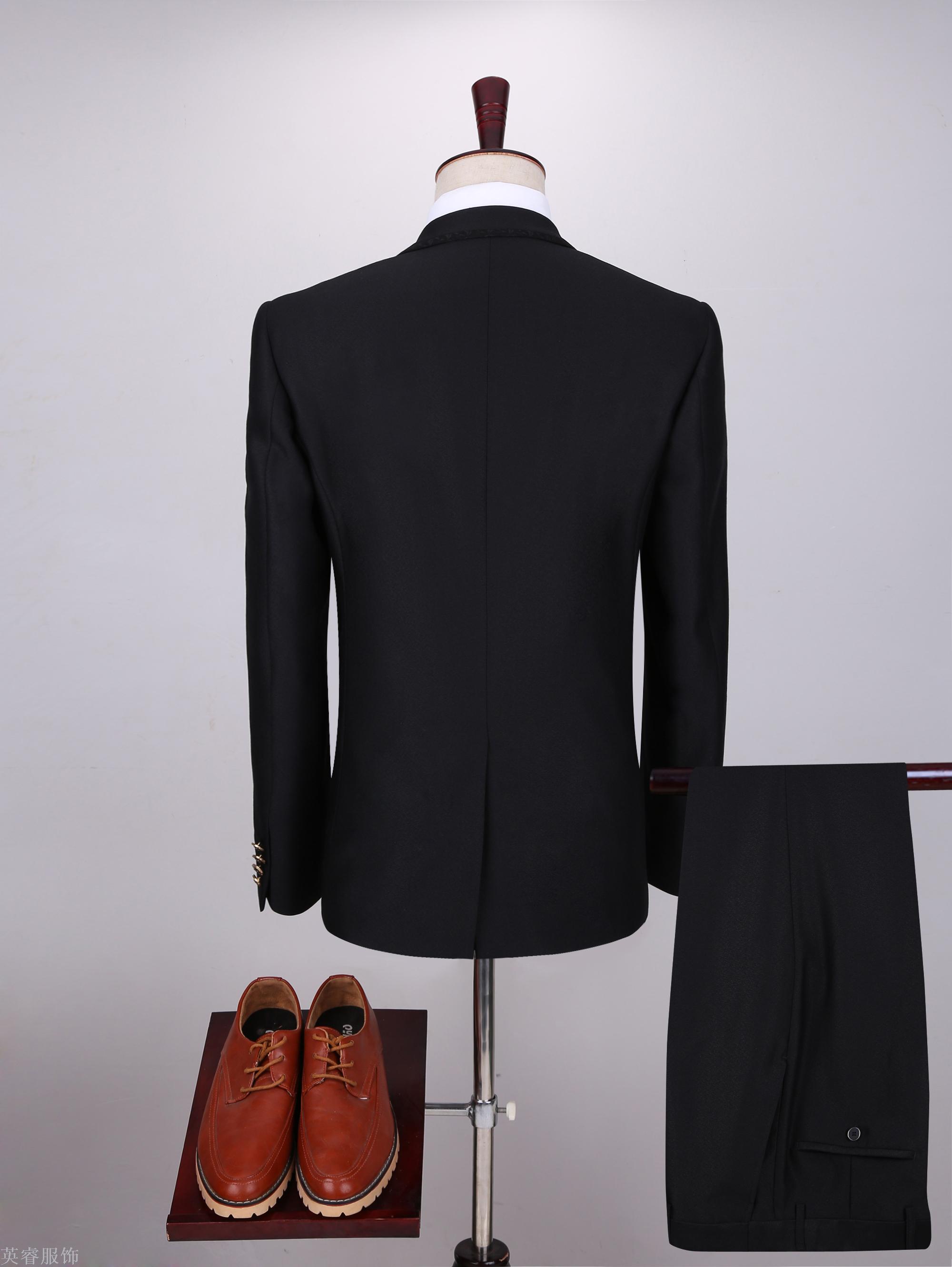 Korean-style men's suit, formal suit, fitted business suit, groom's dress, work clothes details Picture