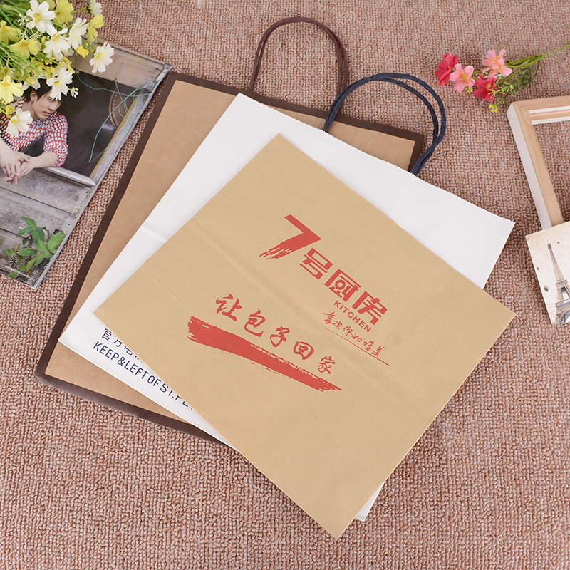 环保牛皮纸购物袋广告礼品包装袋订做