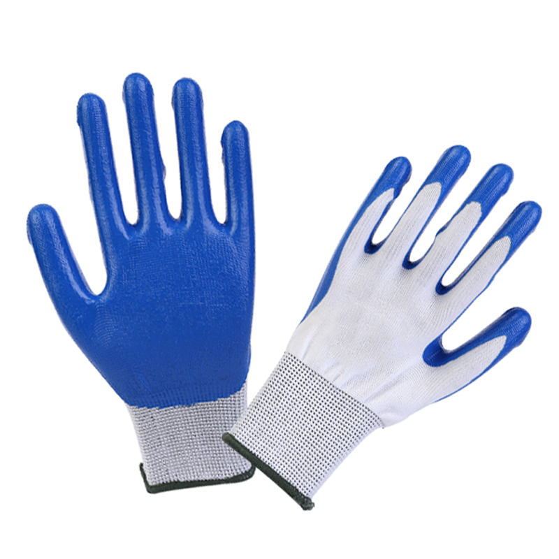 13针尼龙丁腈防油浸胶手套耐磨劳保用品防护手套