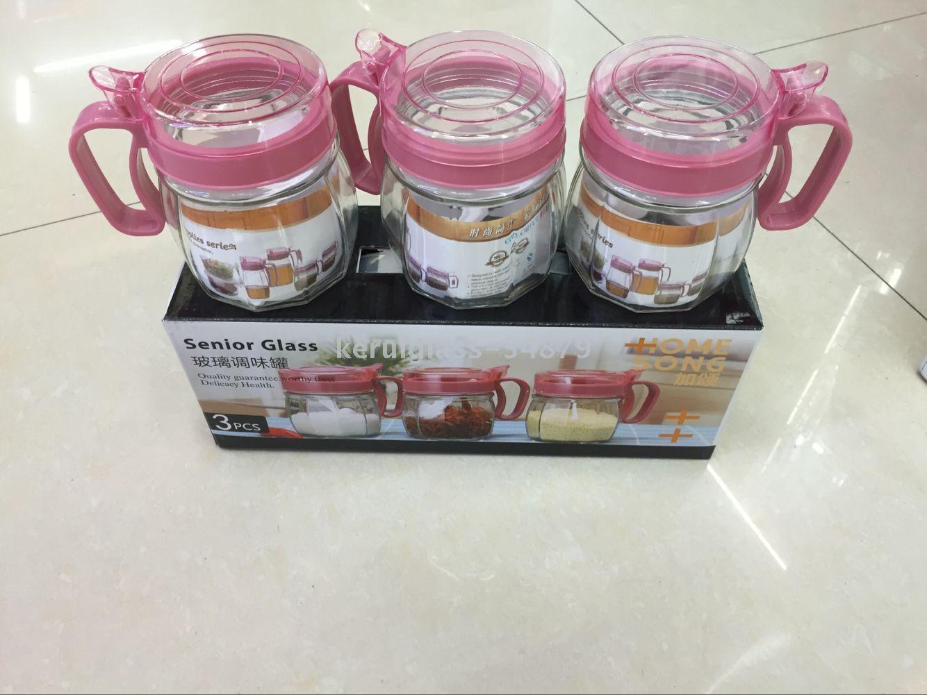 3PCS玻璃调料瓶厨房用品