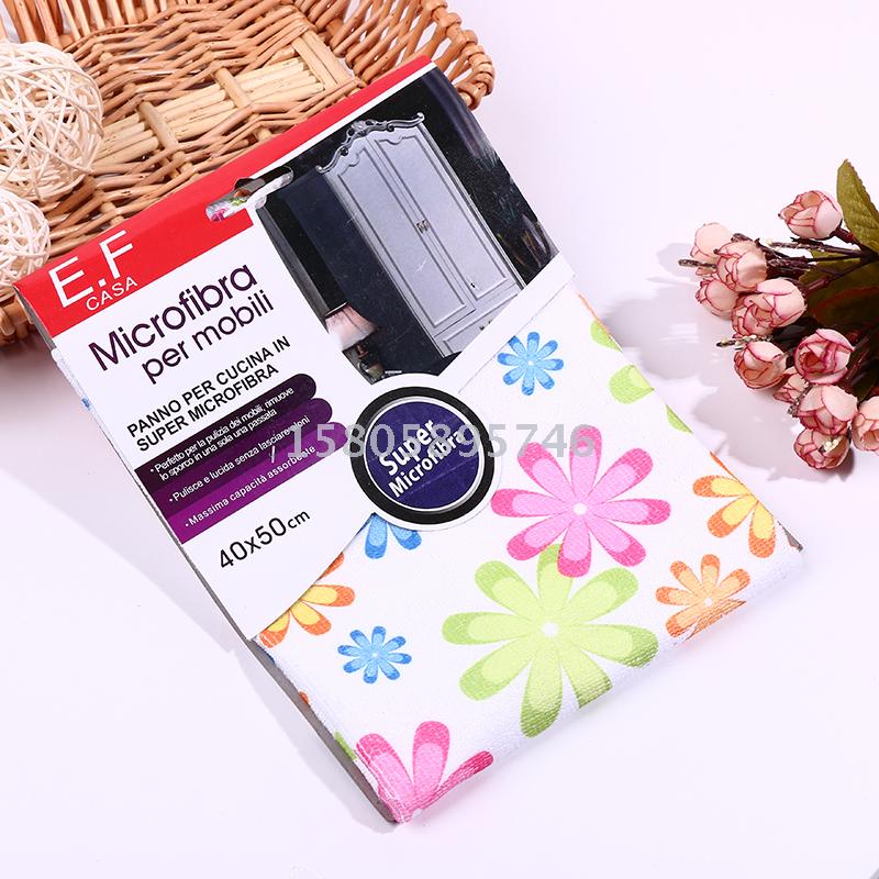 厂家直销：超细纤维印花抹布，40*50CM