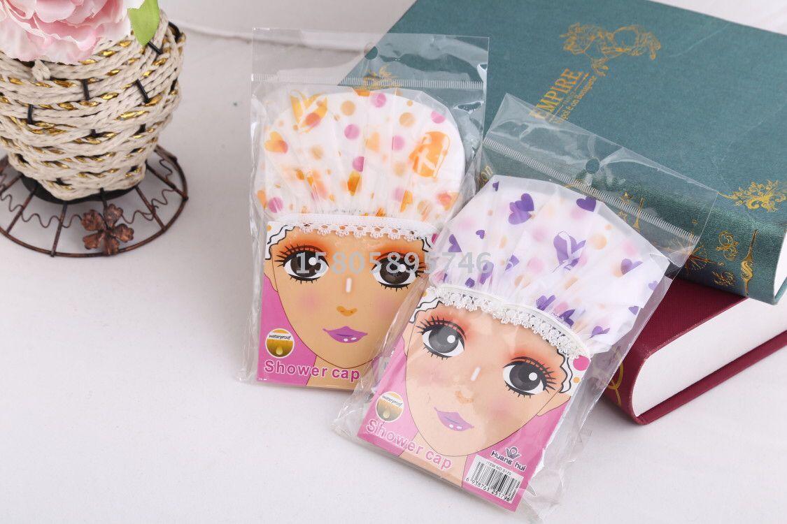 厂家直销：PEVA印花花边浴帽。防水环保材料，无气味产品图