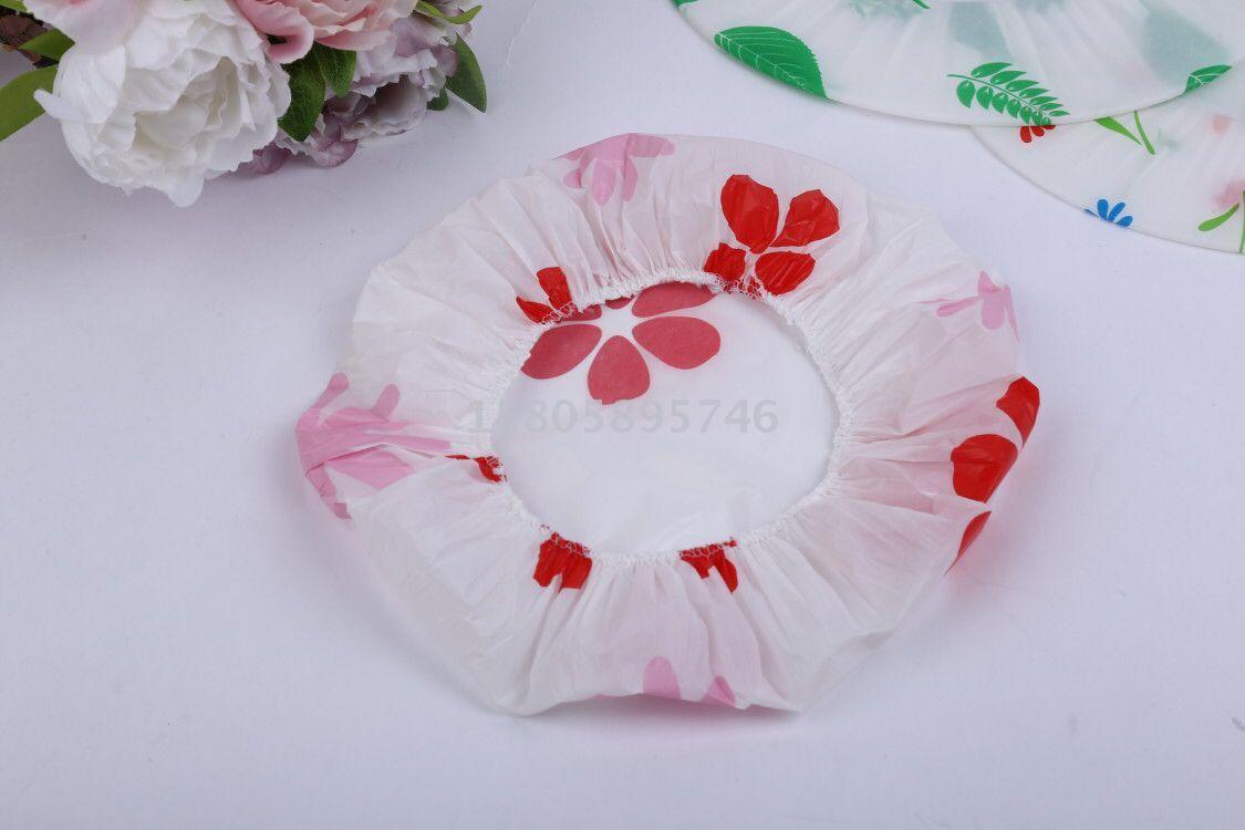 厂家直销：3个装PE印花浴帽，花型混装产品图
