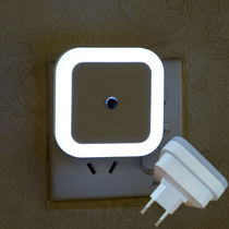 European standard plug induction quad-square ring night light plug energy saving light control night light