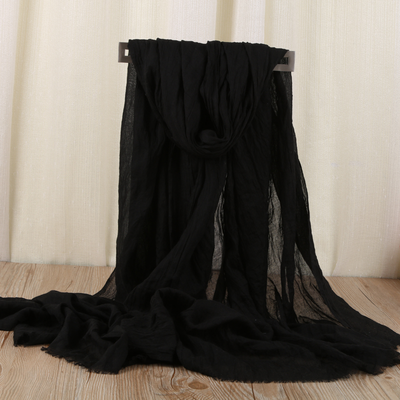 Cotton Fabric Fashion Monochrome Scarf Long Scarf Color Variety