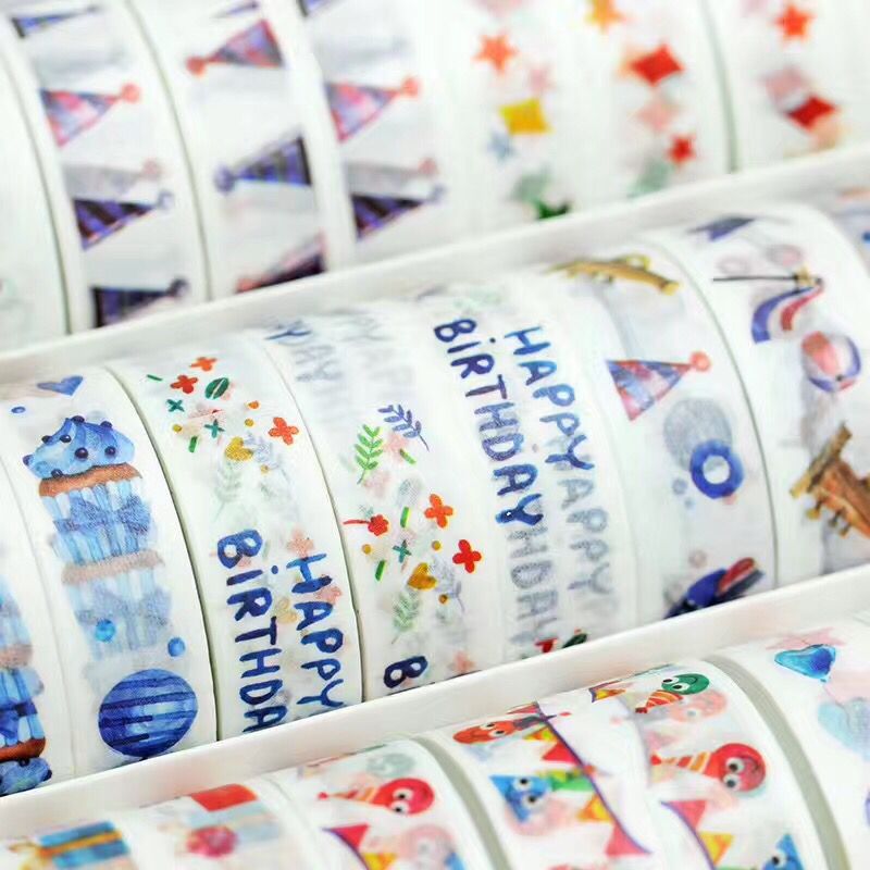 【生日快乐】和纸胶带 DIY手账装饰贴 1.5cm*10m细节图