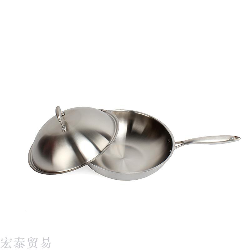 Fengzi Three Layer 304 Stainless Steel Wok Physical Non-Stick Induction Cooker Through Cbff details Picture
