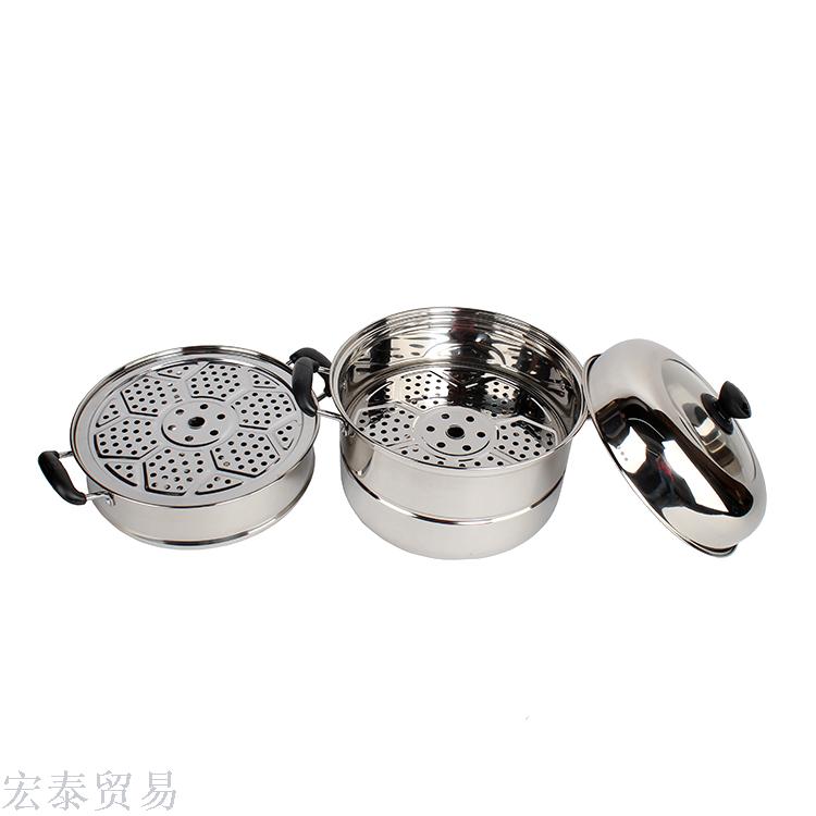 不锈钢三层蒸锅加厚多层复底蒸汤锅多功能汤锅CBFF产品图
