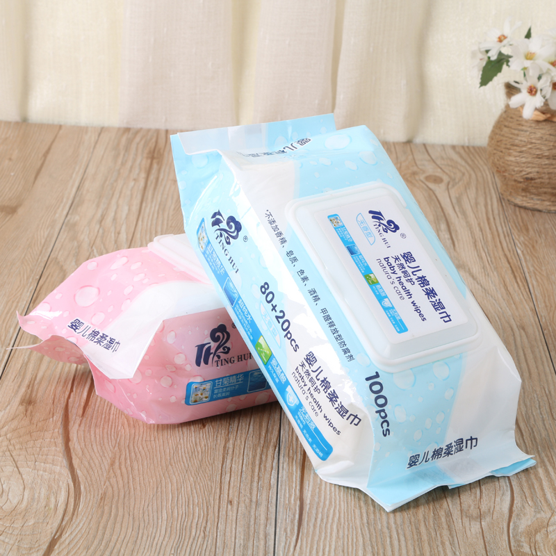 加厚加棉无刺激无纺布湿巾婴儿棉柔湿巾80+20片装