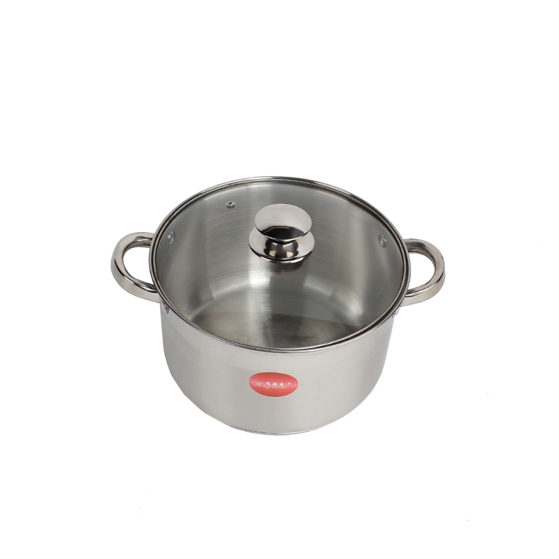 不锈钢玻璃盖汤锅三件套 双耳弧形锅煲汤细节图
