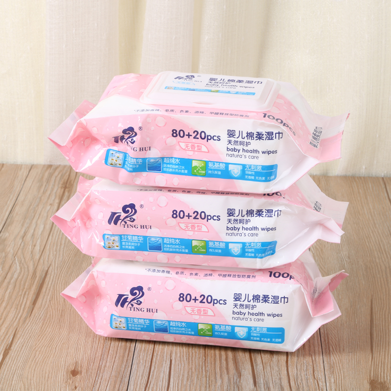 加厚加棉无刺激无纺布湿巾婴儿棉柔湿巾80+20片装细节图