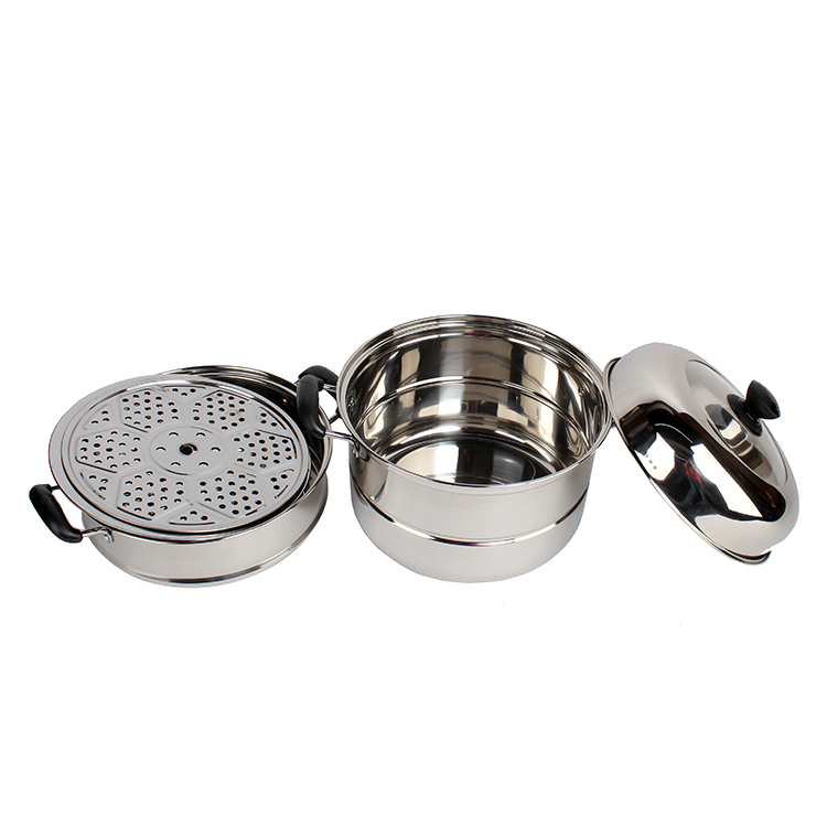 不锈钢三层蒸锅加厚多层复底蒸汤锅多功能汤锅产品图