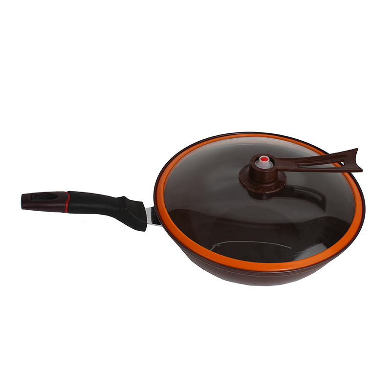 不沾麦饭石五件套锅具 炒锅蒸锅麦饭石真空套装锅具细节图