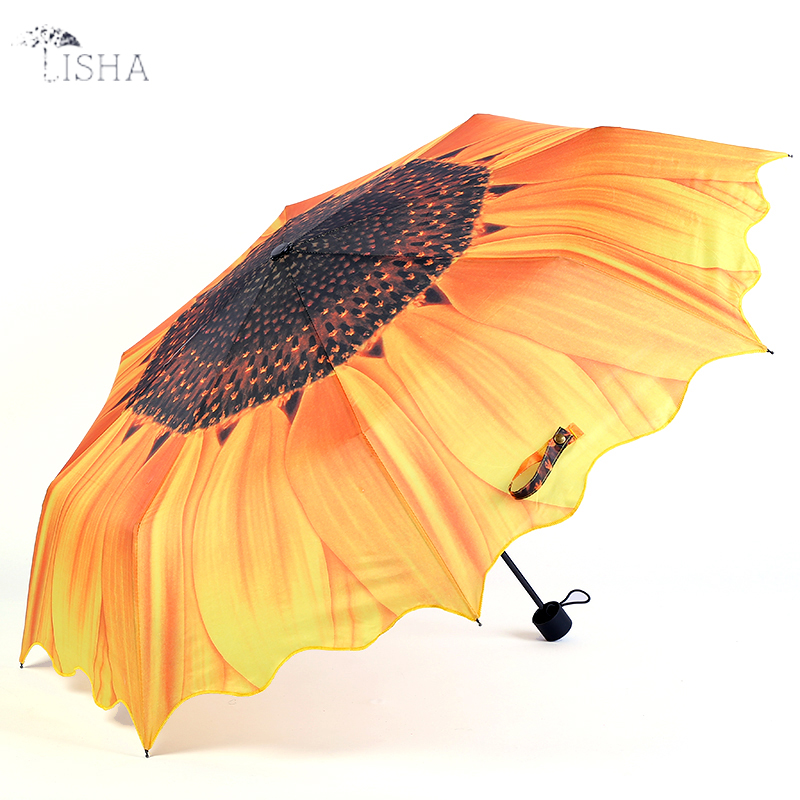 The sunflower folding umbrella is a fashionable and high-quality umbrella Specification image