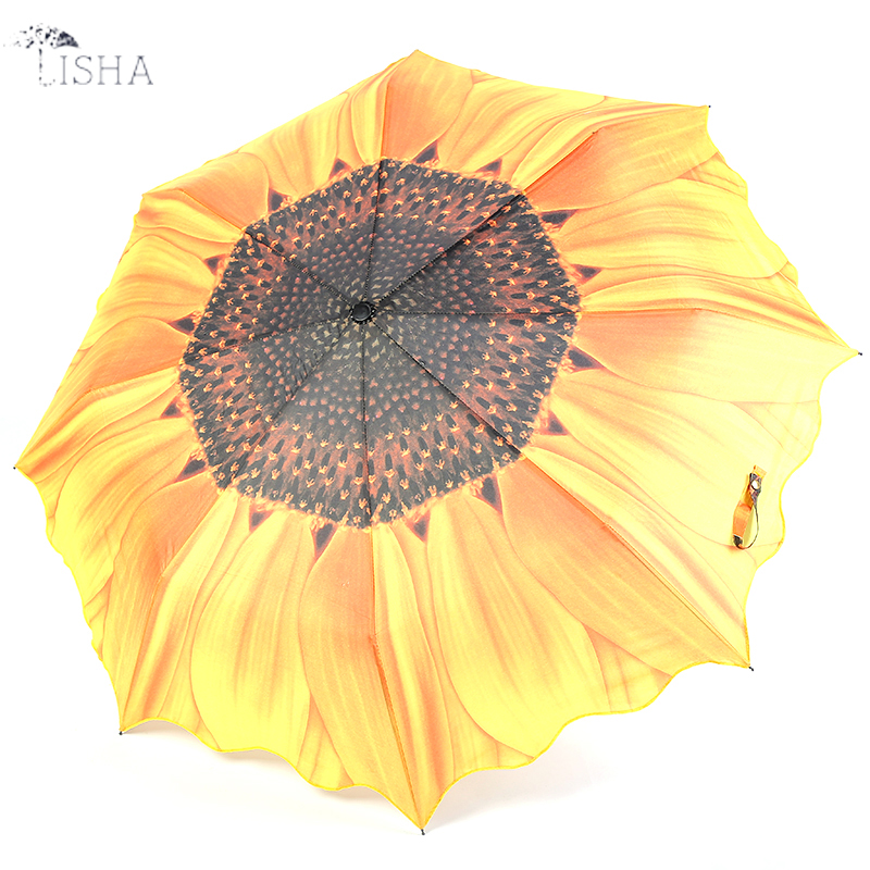 The sunflower folding umbrella is a fashionable and high-quality umbrella details Picture