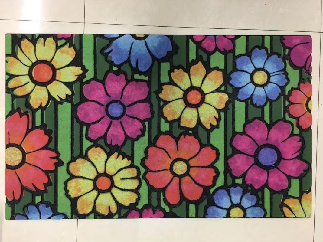 45*75cm rubber base flocking printed pad WELCOME pad Flocking pad printed pad Outdoor pad details Picture