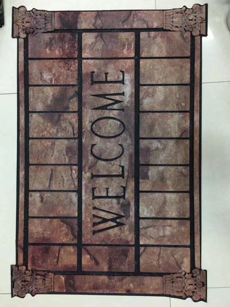 Thickened flocking printed mat WELCOME door mat rubber flocking mat printed mat outdoor mat full figure
