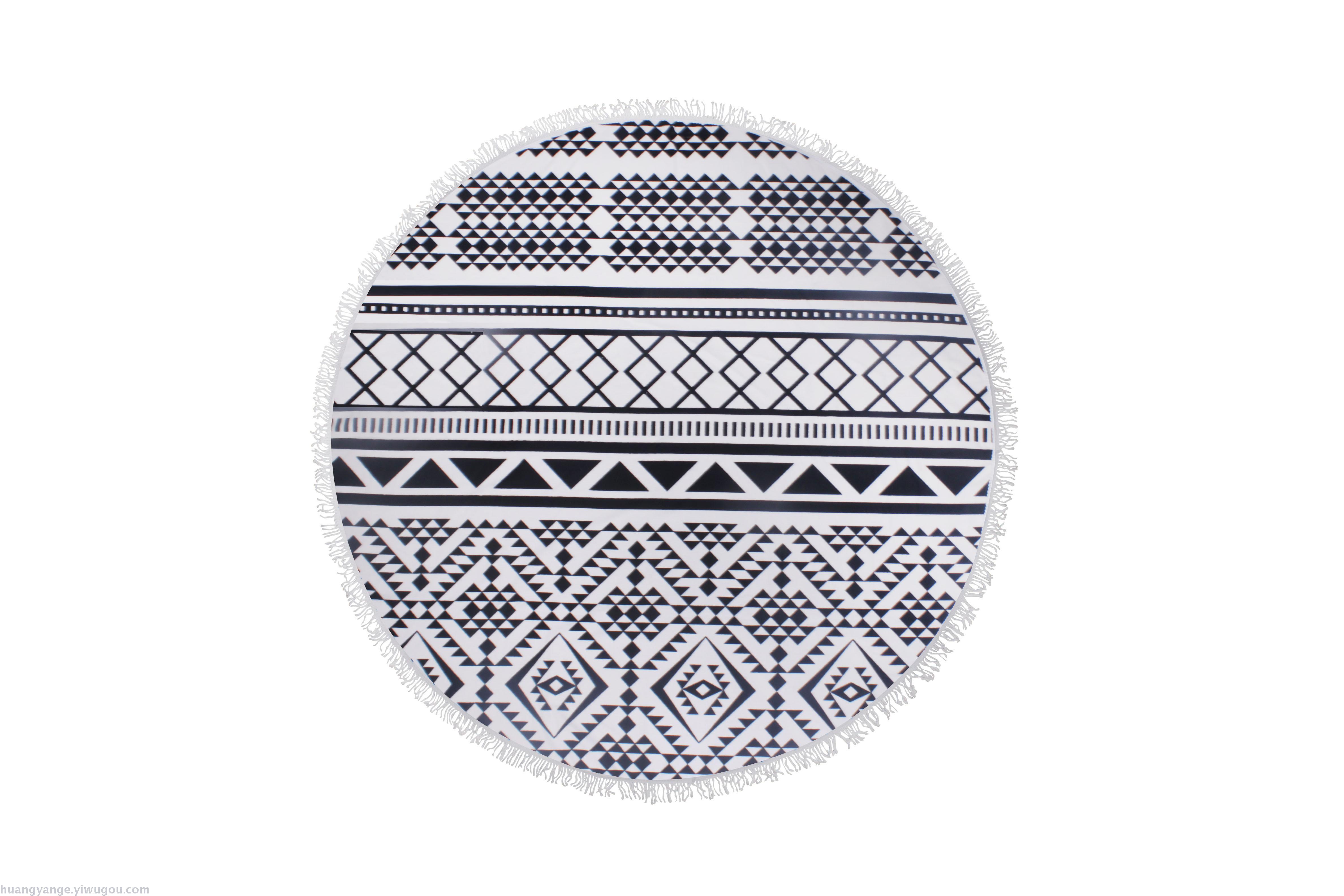 Round beach towel, oversized round tassel round blanket, round scarf, bath towel details Picture
