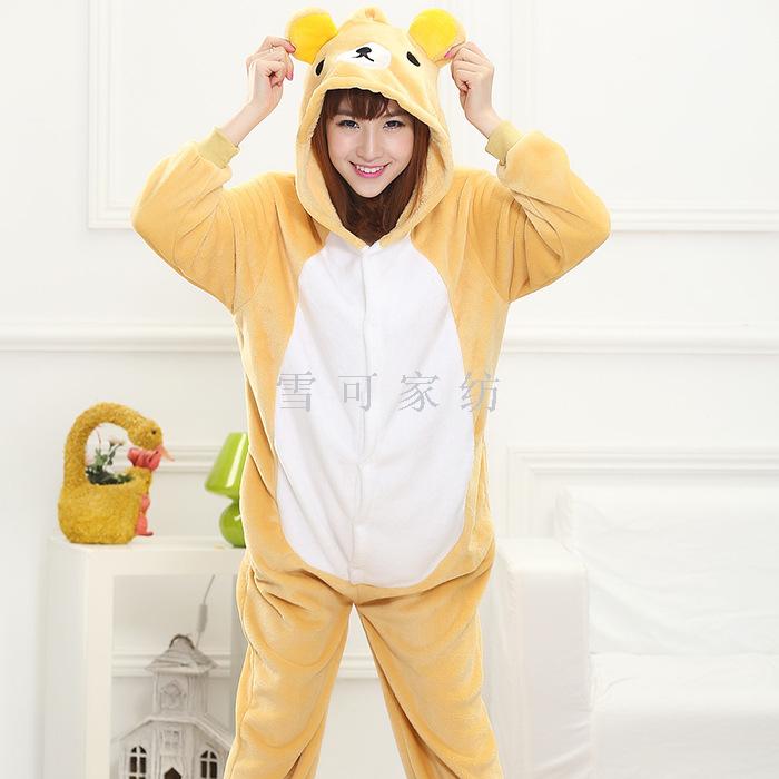 Flannel cartoon animals, male and female couples, pajamas, toilet friendly COSPLAY bear thumbnail