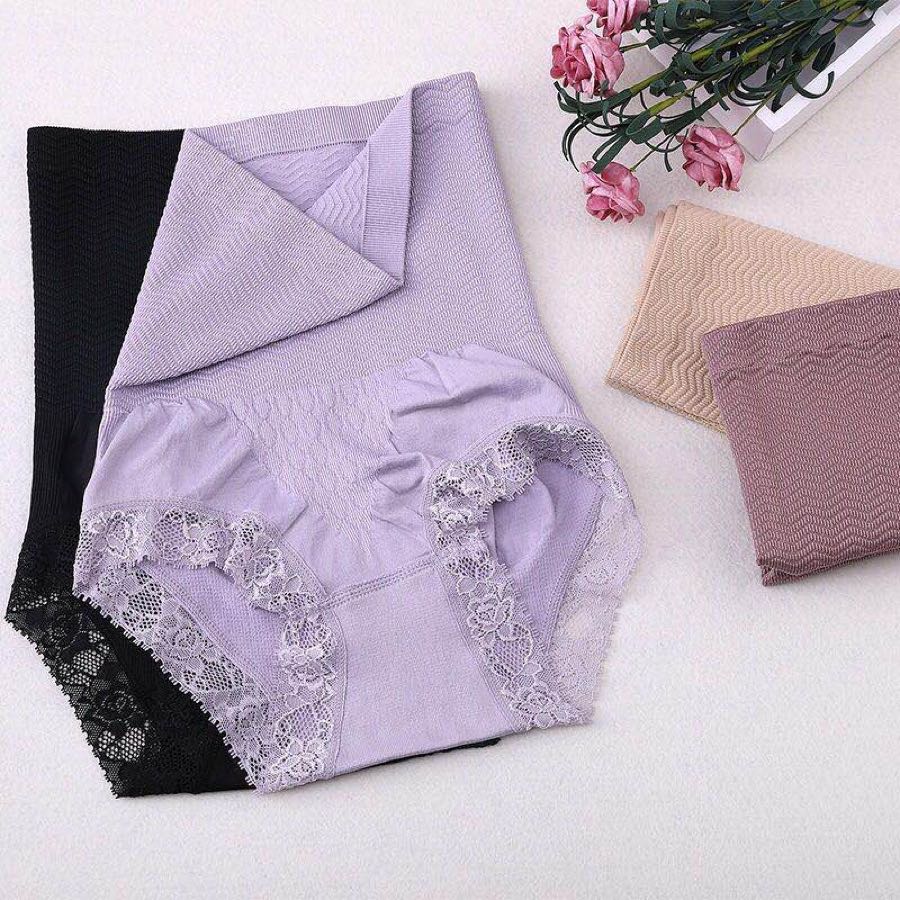 Explosive Japanese Munafie Seamless High Waist Postpartum Belly Compression Shapewear For Women Lace Breathable Hip Lift Pants details Picture