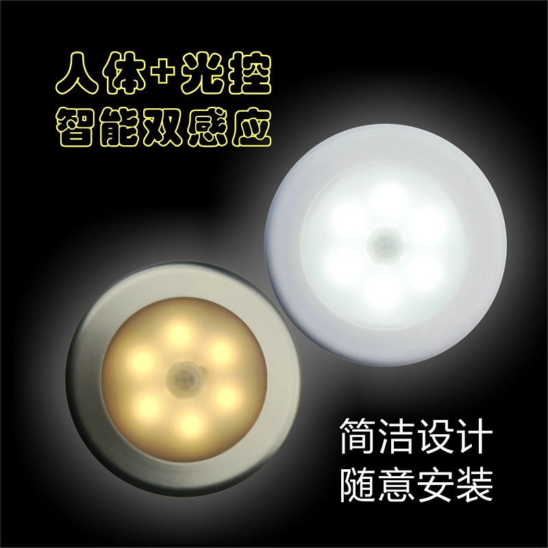 Led body induction light cabinet light night light toilet light corridor light suction dome light with strong magnetic details Picture