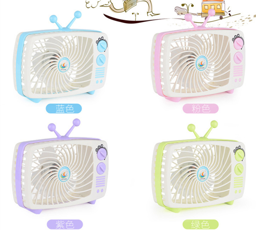 New retro TV fan Charging Mini Handheld Strong Wind fan Creative desktop small fan Specification drawing
