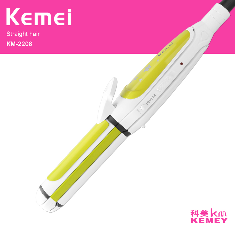 科美厂家直销KM-2208负离子护发3合1卷发器批发直发器 玉米夹美发