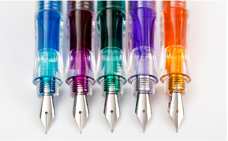 Skb Transparent Color Ink Demonstration Pen Students Use F12 Series Upright Position Adjustable Pen Bar Ink-Filled Plastic Pens details Picture