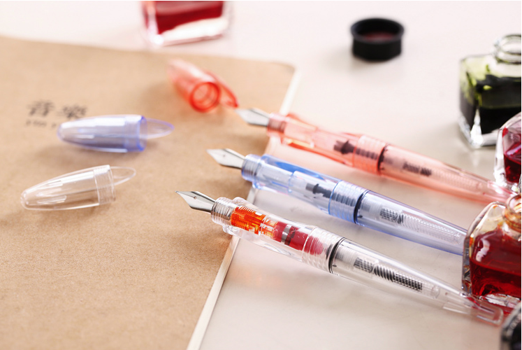 Skb Transparent Color Ink Demonstration Pen Students Use F12 Series Upright Position Adjustable Pen Bar Ink-Filled Plastic Pens