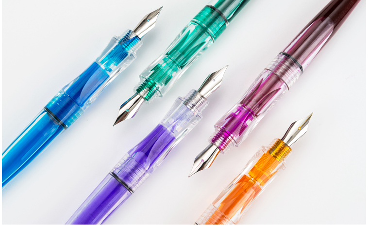 Skb Transparent Color Ink Demonstration Pen Students Use F12 Series Upright Position Adjustable Pen Bar Ink-Filled Plastic Pens Specification drawing