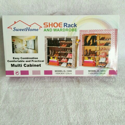 印花无纺布鞋架6层图