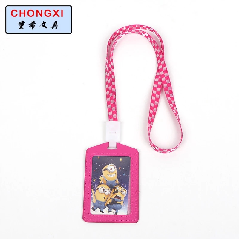 We supply cute checkered square buckle color card cases, cartoon ID cards, school nameplates, pickup truck cases, bus card cases and lanyards details Picture