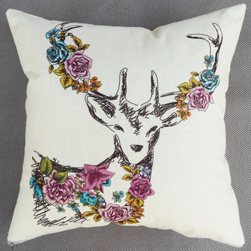 Wholesale fashionable deer throw pillows, home accessories, creative pattern throw pillows, printed throw pillow covers with cores Application Scenario