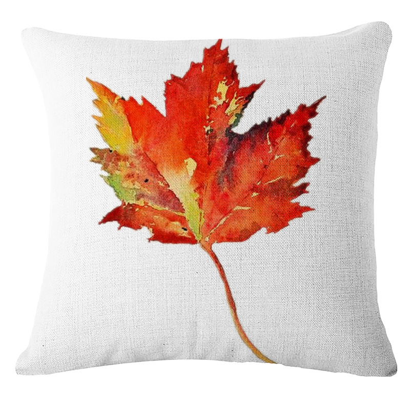 Heat transfer printed maple leaf pillow case, square European-style pillow, DIY personalized custom birthday gift details Picture