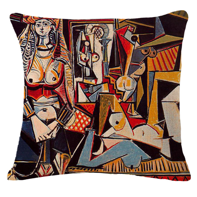 Cotton and linen pillowcase, digital printing, water art, creative, can be made into a pillow, quilt, custom pillow Specification image