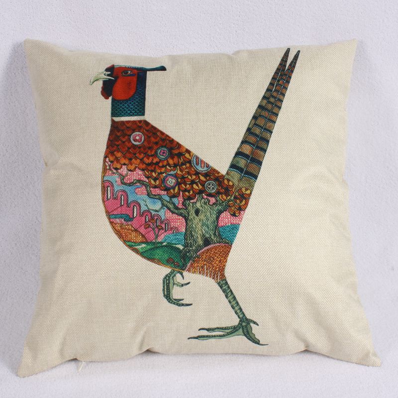 Wholesale and customization of cartoon cotton and linen animal pillowcases from manufacturers for car sofa cushions and cushions