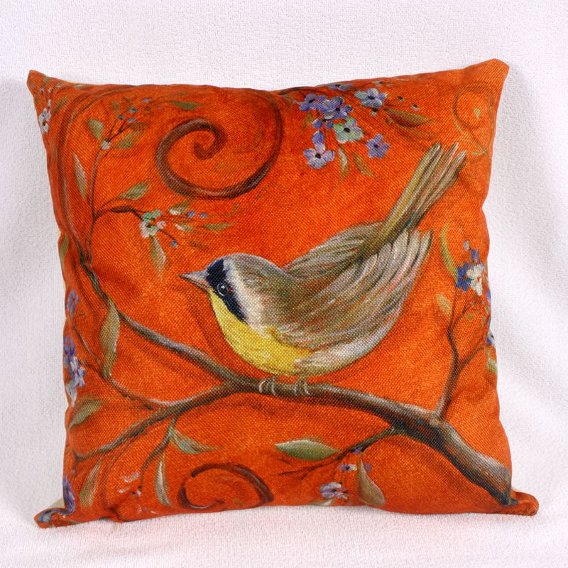 Hot-selling new bird digital print DIY pillowcases, linen sofas and car cushions Specification image