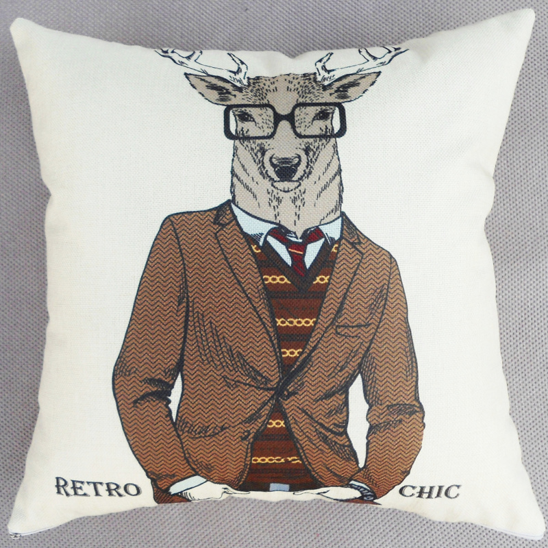 Wholesale fashionable deer throw pillows, home accessories, creative pattern throw pillows, printed throw pillow covers with cores Specification image