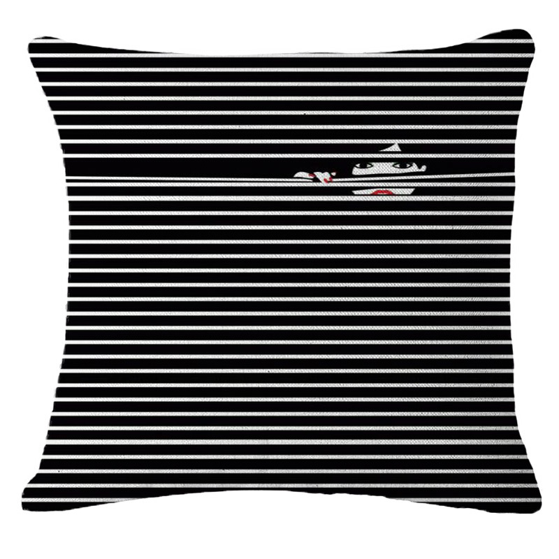 New black and white striped throw pillows, car office seat cushions and backrests are available for one-piece delivery details Picture