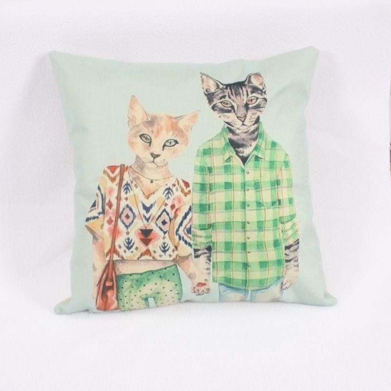 Wholesale cotton and linen cat pillow covers, cushion covers, printed backrest covers, waist cushions and throw pillows from the manufacturer details Picture