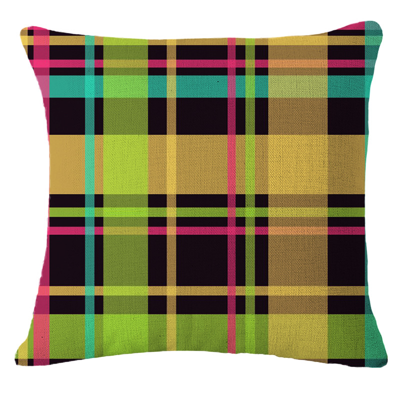 Factory direct sales and wholesale of checkered cotton and linen pillowcases, car and office pillows. Customized according to provided drawings details Picture