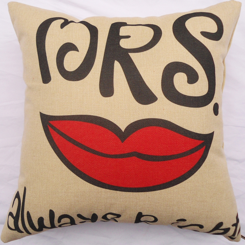 Venta directa de fábrica almohada de sofá de labios rojos almohada de algodón funda de almohada cabecera almohada funda de almohada details Picture