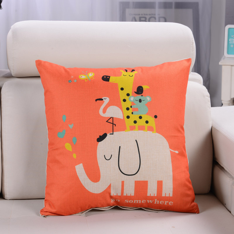 Wholesale of cartoon cotton and linen pillowcases, creative bedside sofa cushions, office and living room pillows Application Scenario