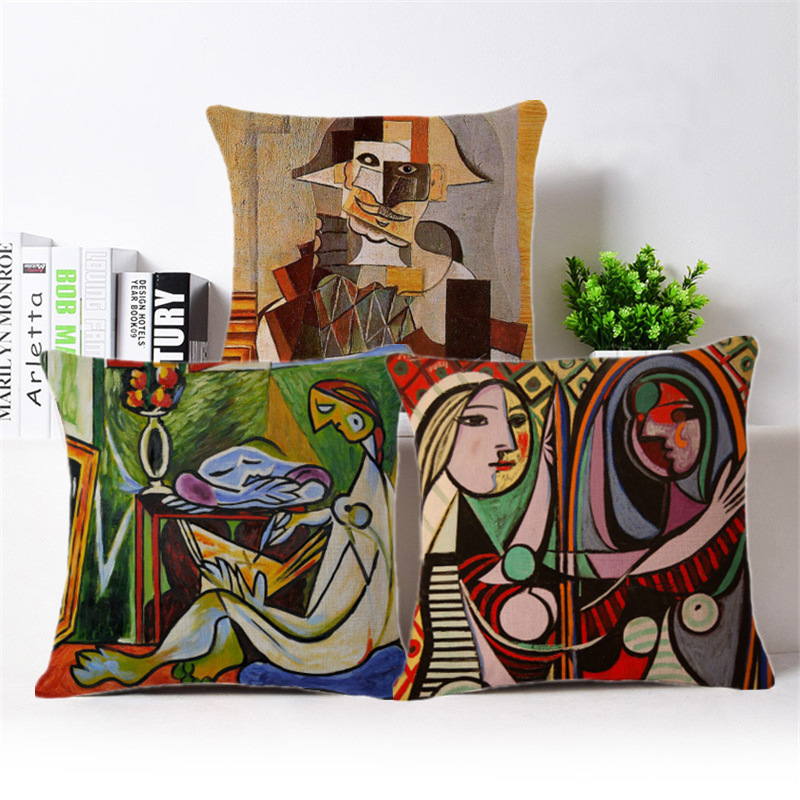 Cotton and linen pillowcase, digital printing, water art, creative, can be made into a pillow, quilt, custom pillow