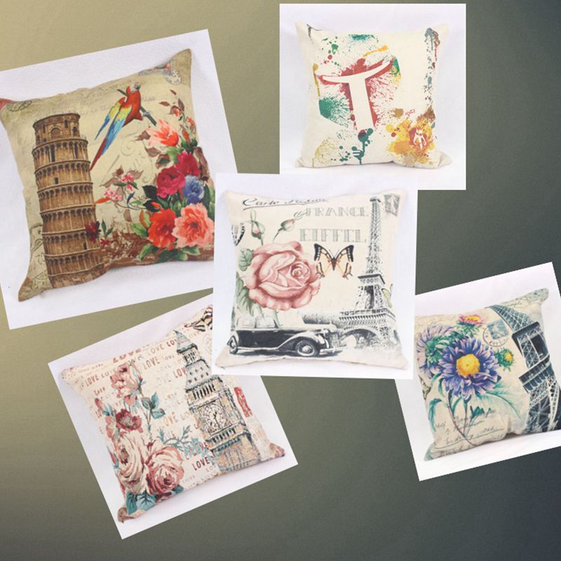 One-piece consignment factory direct sales of cotton and linen fashionable flower-and-bird throw pillows, cushions and pillowcases wholesale