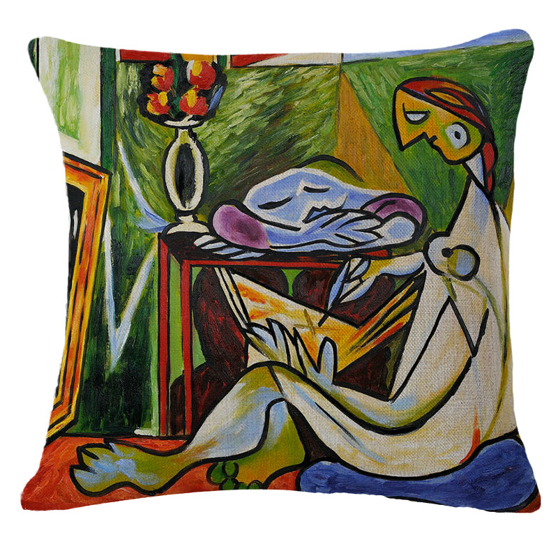 Cotton and linen pillowcase, digital printing, water art, creative, can be made into a pillow, quilt, custom pillow Application Scenario